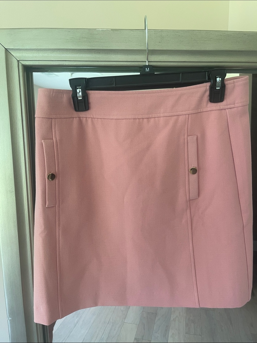LOFT Blush Pink Skirt with Front Tab Snaps